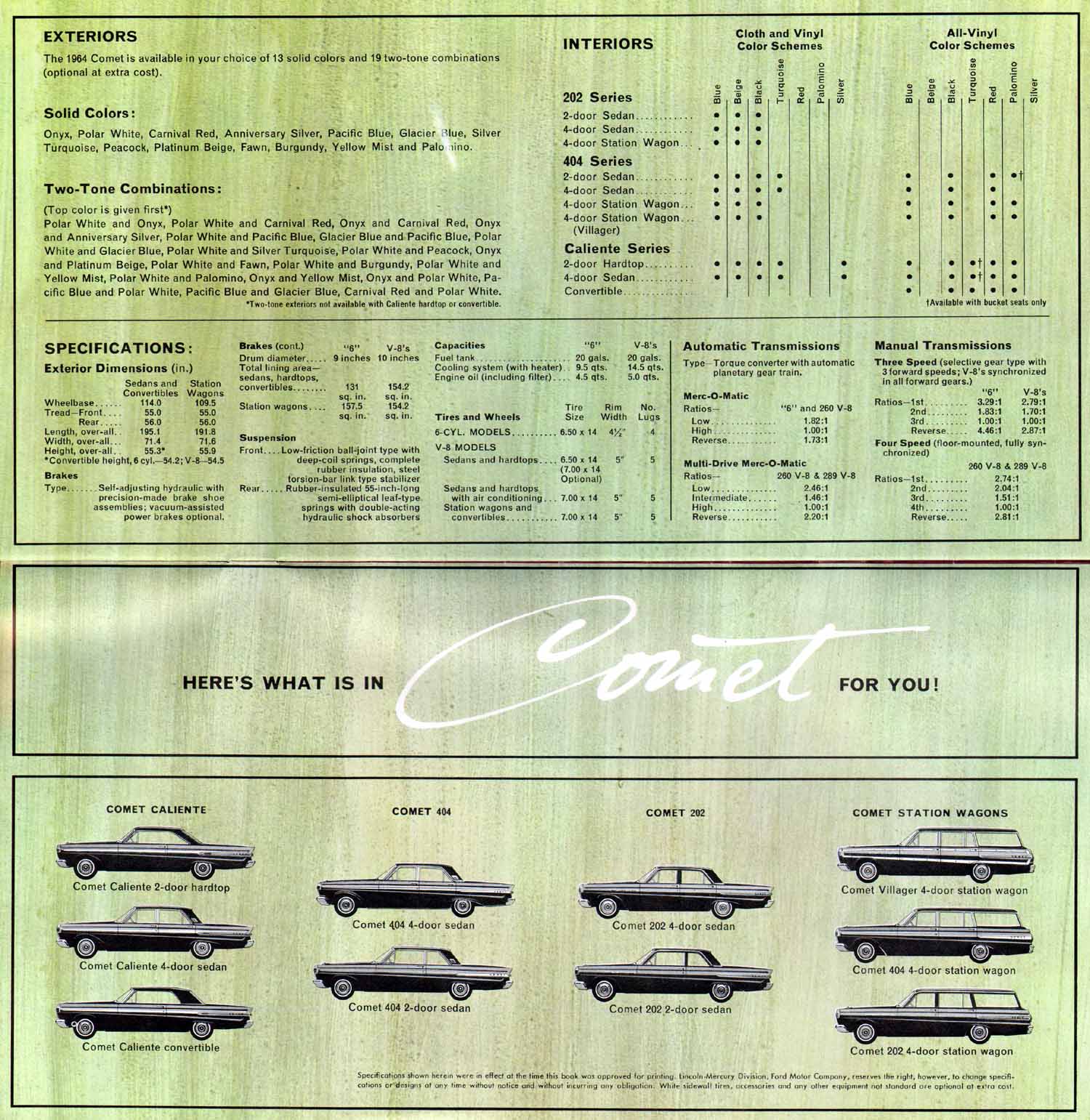 1964 Mercury Comet Brochure Page 7
